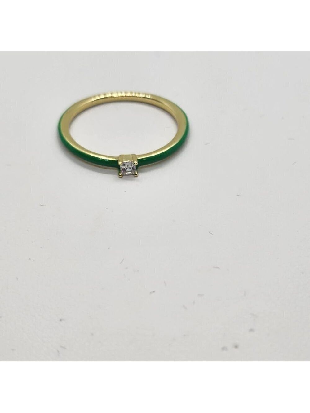 Brand New Sterling Silver 925 Green enamel Ring / band - Picture 4 of 5